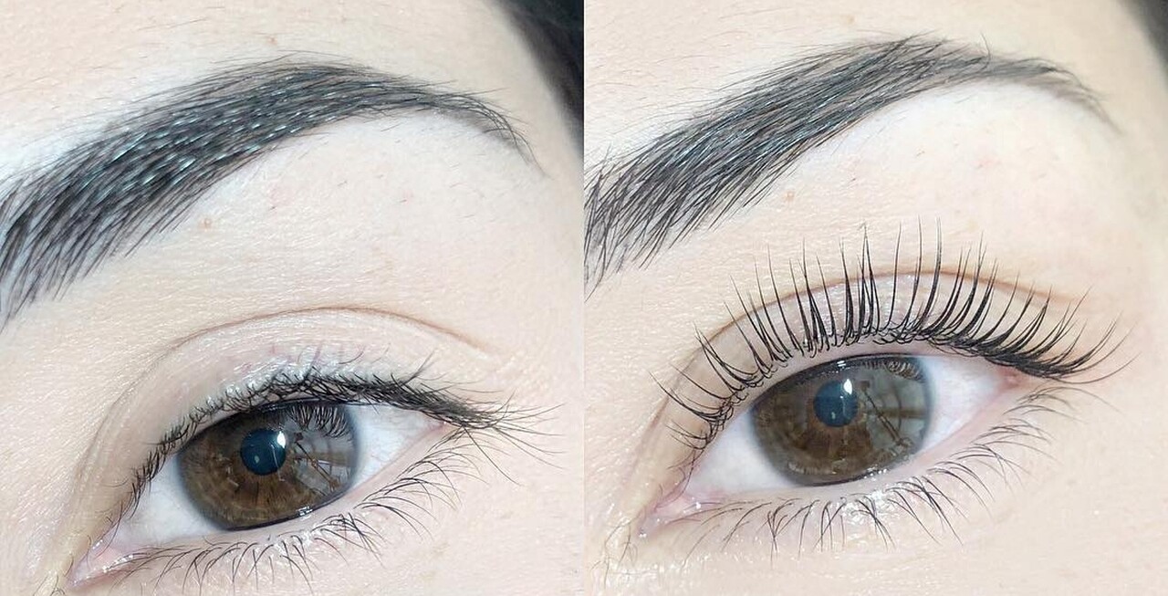 Before and after eyelash extensions at Eyelusion — Sunshine Coast